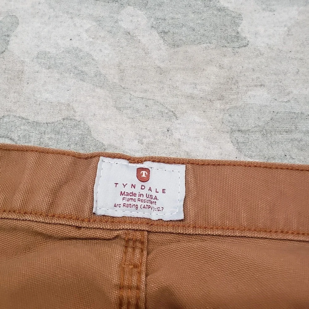Tyndale‎ FR Pants Mens 38x32 Fire Resistant Work Wear Brown Pockets